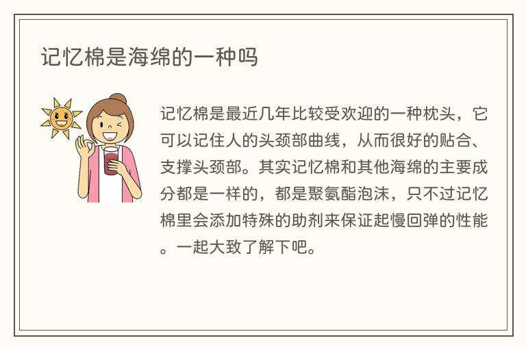 记忆棉是海绵的一种吗