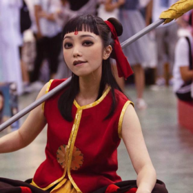 两位扮演哪吒和敖丙的COSER，成功吸引了当场的目光